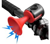Bocina para bicicleta, timbre para bicicleta de 120 dB, resistente al agua IPX4, con bocina eléctrica que funciona con batería de 300 mAh, color rojo