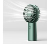 Ventilador de mano, mini ventilador de mano personal recargable, hasta 16 horas de funcionamiento con batería, ventilador pequeño USB para viajes al aire libre, oficina, verde