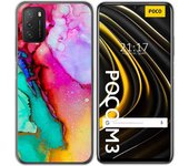 Tumundosmartphone Funda Gel Tpu para Xiaomi POCO M3 / Redmi 9T diseño Mármol 15 Dibujos