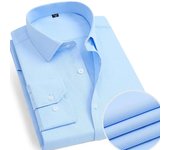 Men's Classic Long Sleeve Striped/Solid Basic Dress Shirt Single Patch Pocket Formal Business Regular Fit Office Social Shirt