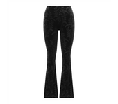 Vintage Floral Scratched Gothic Pants Velvet High Waist Skinny Flare Trousers for Women Autumn Winter Streetwear L