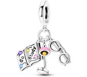 New 925 Silver Princess Life Vlog Camera Hair Clip Charms Beads Fit Pandora 925 Original Bracelets DIY Jewelry Birthday Gift