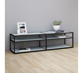 vidaXL Mueble de TV vidrio templado color mármol blanco 160x40x40,5 cm
