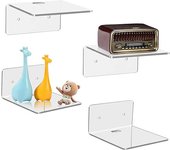1Pc Acrylic Floating Shelves Wall Shelves Small Clear Shelf Display Ledges Hanging Shelves For Smart Speaker Action