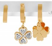 Akzent® Conjunto de 3 Pendientes de Argola "Teal" em Aço Inoxidável - 0615