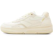 Desigual | Mujer | Zapatillas de Piel retro patch blanco -Altura cuña 5cm-