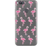 Tumundosmartphone Funda Gel Transparente para Xiaomi Mi 5X / Mi A1 Diseño Flamenco Dibujos