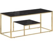 vidaXL Mesa de centro acero inoxidable y vidrio templado Plateado, Dorado, Plateado y blanco Mesita de Salón o Comedor o Auxiliar Mesa de Café Meuble Salón
