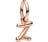 2023 New 925 Silver Plated Rose Gold Letter a-z Script Alphabet Dangle Charm Fit Pan Bracelet DIY Romantic Jewelry Gift