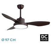 FABRILAMP Ventilador DC Hayate 24W Marrón 3 Aspas - Rendimiento Excepcional