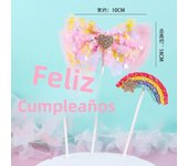 Princess Cake Topper Happy Birthday Castle Prince Cake Decoration for Kids Girl's Birthday Party Supplies Fairy Tale Theme Cakes