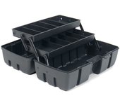Caja para herramientas de plástico con 2 bandejas de almacenamiento de 14 x 31 x 15 cm .Arcón especial para bricolaje con distintas divisiones para guardar o almacenar utensilios.
