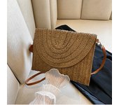 Summer Woven Braided Handbag For Women Woven Handmade Envelope Shoulder Bag Travel Beach Bag Shopping Coin Card Wallet