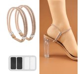 Women's high heels diamond elastic shoelace rhinestone anti-dislodgement heel strap elastic fixed strap shoes accessories