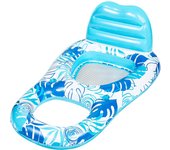 Flotadores Inflables para Piscina, Reclinable para Adultos, Flotador de Piscina con Respaldo Ajustable, Silla Flotante con Portavasos y Reposapiés para Fiesta de Verano en la Piscina