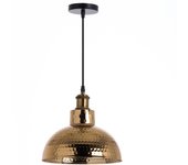 Lámpara Colgante de Techo Dorada con Tulipa Redonda | Modelo Kutno O91 | Lámpara de Techo Retro Vintage | Lámpara de Interior para Salón, Comedor... | 26x26x16cm
