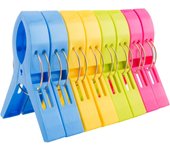 8 pinzas coloridas para toallas de playa, pinzas grandes de plástico para ropa, pinzas para mantas y sillas de piscina, evita que tu toalla se vuele, 4 colores