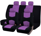Plain Fabric Bicolor Stylish Car Seat Covers Universal Polyester Car Seat Cover Set Fit Most Car, SUVs, Vans Car Seat Protector