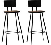 vidaXL Taburetes de cocina 2 unidades madera maciza reciclada