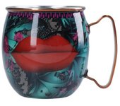 Mikasa x Sarah Arnett Juego de 4 Platos de Porcelana, Pequeños Platos Redondos con Vibrante Estampado y Borde Festoneado, 19cm - Aptos para Lavavajillas
