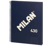 MILAN  Libreta con espiral, papel cuadriculado, 80 hojas A4, serie 1918, azul