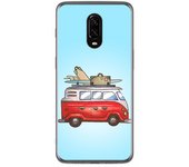 Tumundosmartphone Funda Gel Tpu para Oneplus 6T Diseño Furgoneta Dibujos