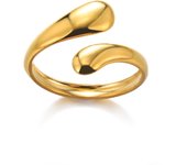 Luxury Wide Wave Rings for Women Gold Color Stainless Steel Ring 2024 Trend Elegant Aesthetic Couple Jewelry Gift anillos mujer