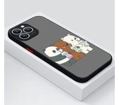 Cartoon bare bears For Apple iPhone 15 14 13 12 11 mini Pro Max 8 7 6S 6 XR X XS Plus Frosted Translucent Phone Case