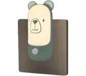 Luz Nocturna Infantil Enchufe, con Interruptor, Lampara Noche Oso para Dormitorio de Bebé, Luz Quitamiedos Pared para Niños, Luz Ambiente Infantil, Luz de Noche Lactancia, Regalos para Recién Nacidos