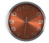 Versa Huntington Reloj de Pared Decorativo, para Salón o Cocina, Medidas (Al x L x An) 30 x 4,3 x 30 cm, 1 pila 1.5 V AA necesaria (no incluida), Color Naranja