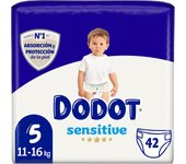DODOT Sensitive - Pañales, 11 A 16 Kg, Blanco, Talla 5, Vanilla, 42 Unidad