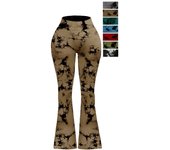 Women's Seamless Tight Breathable High Waist Elastic Tie-Dye Slim Flare Pants