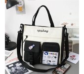 Bolso de mano de gran capacidad con diseño de grafiti para mujer, bandolera grande de lona, bandolera