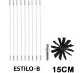 Flexible Chimney Sweep Set 150mm Flue Sweeping Brush & Rod Kit Long Handle Soot Cleaning Rods Chimney Dryer Pipe Cleaning Tools