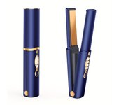 Planchas del pelo，Alisador y rizador de pelo inalámbrico 2 en 1, titanio puro portátil mini alisador de pelo, doble voltaje, se calienta en segundos, 3 temperaturas ajustables, perfecto para pelo fino y recto, tamaño de viaje, el mejor regalo