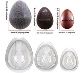 3Pcs/set Chocolate Mold 3D Easter Egg Shape Polycarbonate Chocolate Bonbons Candy Confectionery Baking Pastry Tools