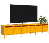 Mueble TV acero laminado en frío amarillo mostaza 202x39x43,5cm