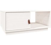 vidaXL Mesa de centro de madera maciza de pino 80x50x35,5 cm Natural, Blanco, Gris Mesita de Salón o Comedor o Auxiliar Mesa de Café Meuble Salón