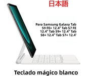 Smart Folio for Samsung Galaxy Tab S9 S8 S7 FE Plus 12.4 for Tab S9 FE+ S9+ S8+ S7+ 12.4" TouchPad Backlight Magic Keyboard Case