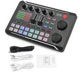 F998 Sound Card Microphone Multifunction Durable Useful Professional Volume Adjustable USB Live Stream Audio Card Adapter for PC