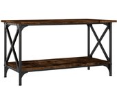 vidaXL Mesa de centro madera y hierro 80x45x45 cm Negro, Roble Sonoma, Roble ahumado Mesita de Salón o Comedor o Auxiliar Mesa de Café Meuble Salón