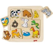 Puzle educativo de 9 piezas para aprender Animales y su Comida, Producto Aleman. Niños y Niñas + 2 3 4 5 6 7 años.
