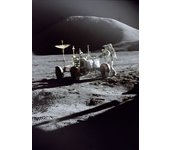 Apollo Missions Poster Saturn V Launch Astronaut on Lander Canvas Painting Print Wall Art Picture for Living Room Office Decor