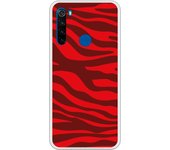 Funda compatible con Xiaomi Redmi Note 8T - Animal Print Zebra Rojo Granate