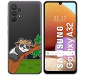Tumundosmartphone Funda Gel Transparente para Samsung Galaxy A32 4G diseño Panda Dibujos