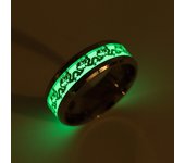 Glow In Dark Ring Luminous Fluorescent Stainless Steel Blue Yellow Light Love Heart Couples Finger Rings Jewelry Gift Anillo