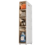 Vicyol S&D Organizador de Baño Estrecho. Mueble Auxiliar de Almacenamiento con Ruedas para Lugares Estrechos. Armario Lateral Compacto para Papel Higiénico, Detergente, Accesorios de Baño.