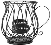 Cesta de almacenamiento para cápsulas de café, diseño original negro, accesorio perfecto para café de gran capacidad, negro