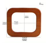2PCS solid wood spliced square handles, oak woven handbag handles, beach bag solid wood rectangular handles