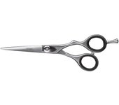 TIJERA ZURDOS CORTE 5,5" FILO NAVAJA PLATA MATE (marca: Barber Line)